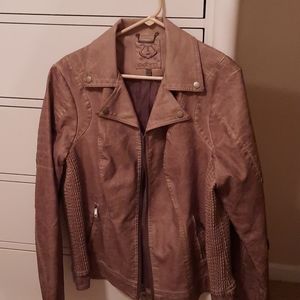 Faux Leather Moto Jacket (1X)